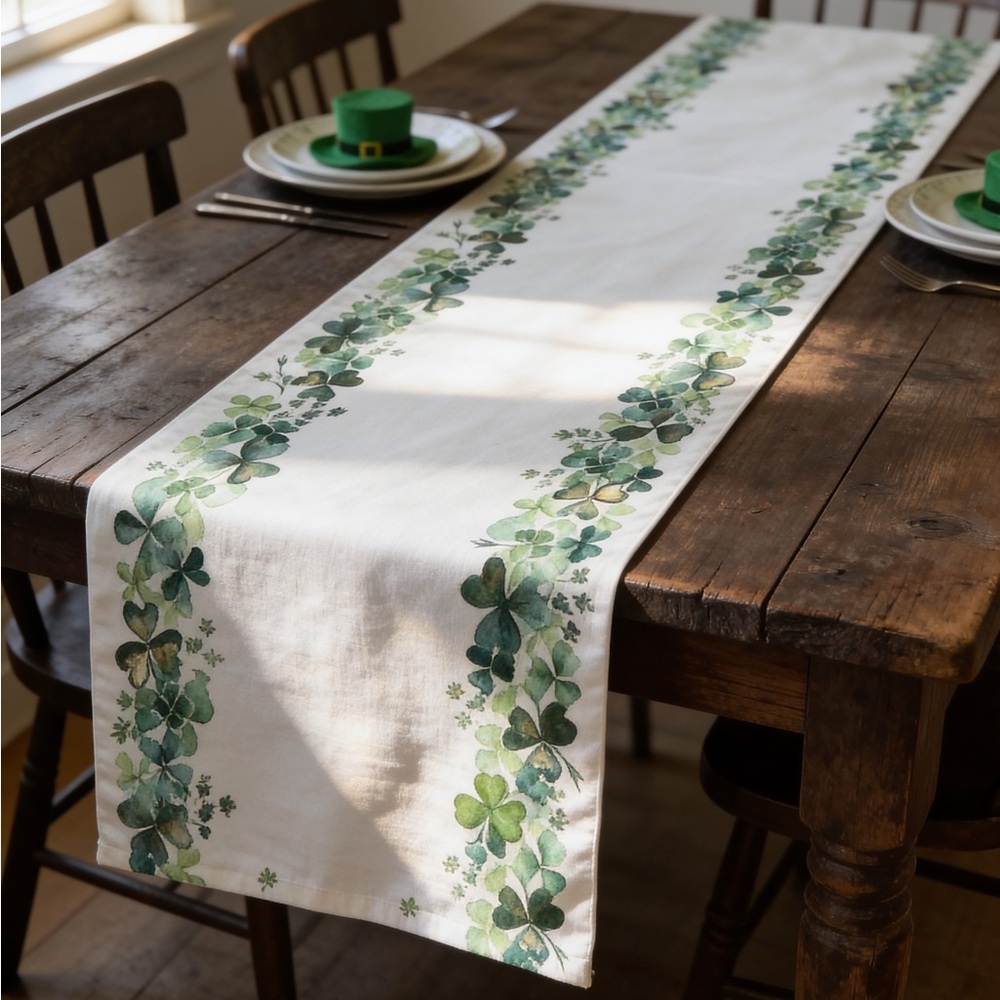 St. Patrick’s Day Shamrock Table Runner by Nicole Miller Home
